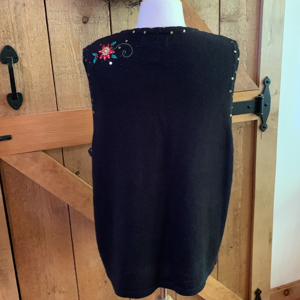 Women’s KIKIT Knitwear Christmas Holiday Button Down Vest Size XL - Picture 5 of 6